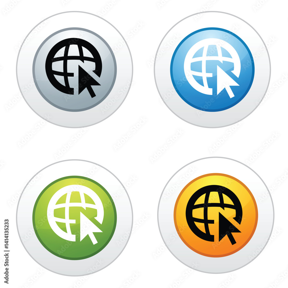 Cute cartoon hand drawn vector Go to web icon. Cute cartoon hand drawn vector Go to web icon.