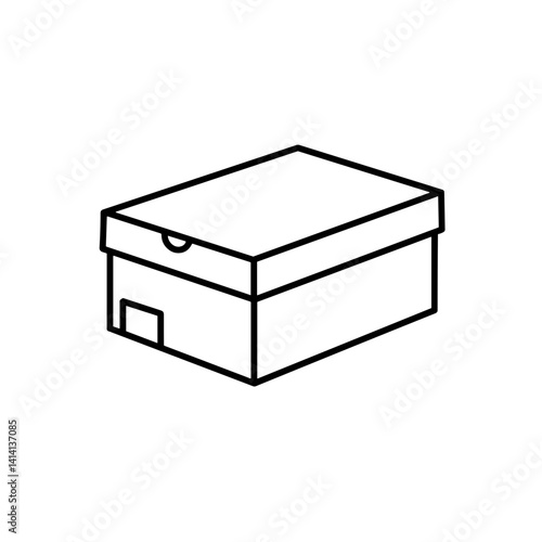 Simple illustration of a storage box on a white background  