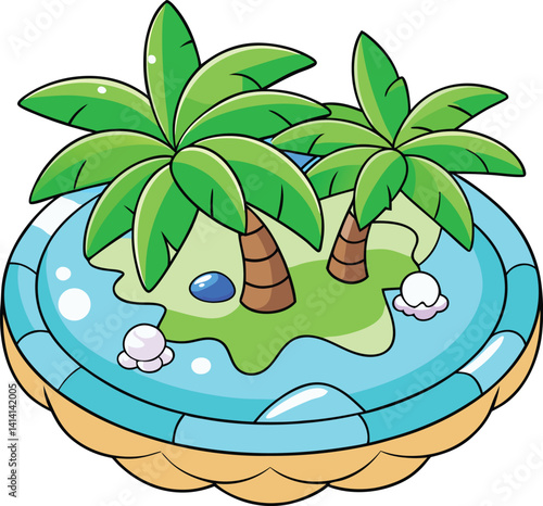 vector illustration of a tropical island