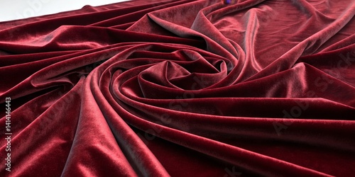 Crimson Velvet Swirl Draped...