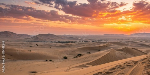 Desert Sunset Landscape Wid...