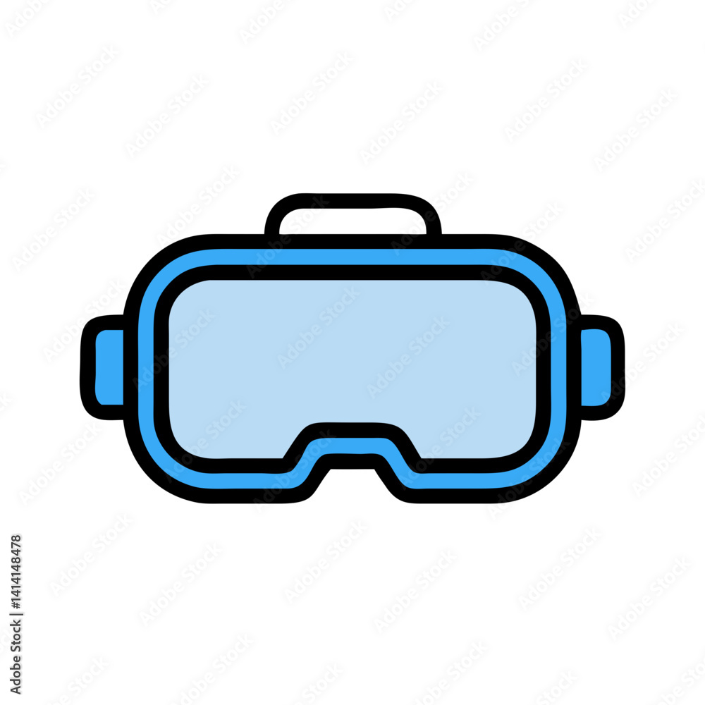 Virtual Reality Headset with Signal Waves Icon Design Virtual Reality Headset with Signal Waves Icon Design