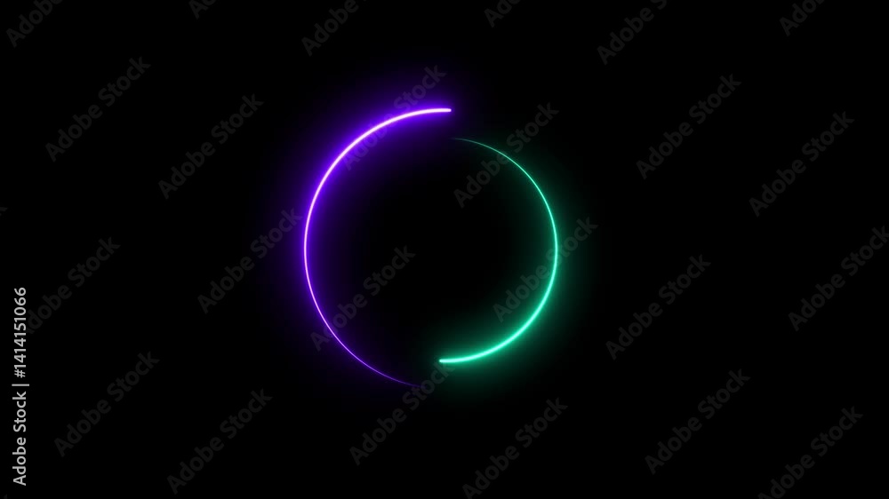 glowing neon circle icon black background 4k animation glowing neon circle icon black background 4k animation