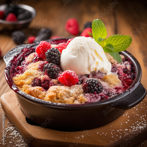 ice cream with berries