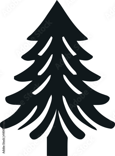 Christmas Trees vector silhouette