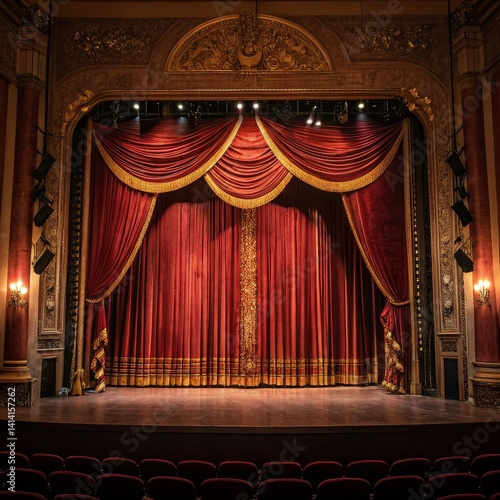 Grand Theatre Stage Red Vel...