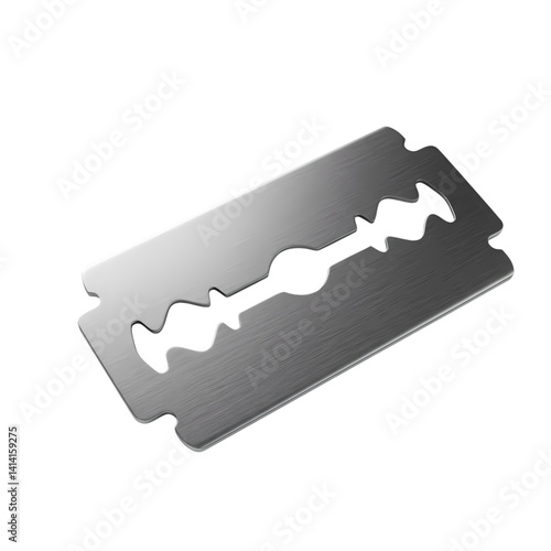 Razor Blade: Sharp, Metal, Close-up on Transparent  background