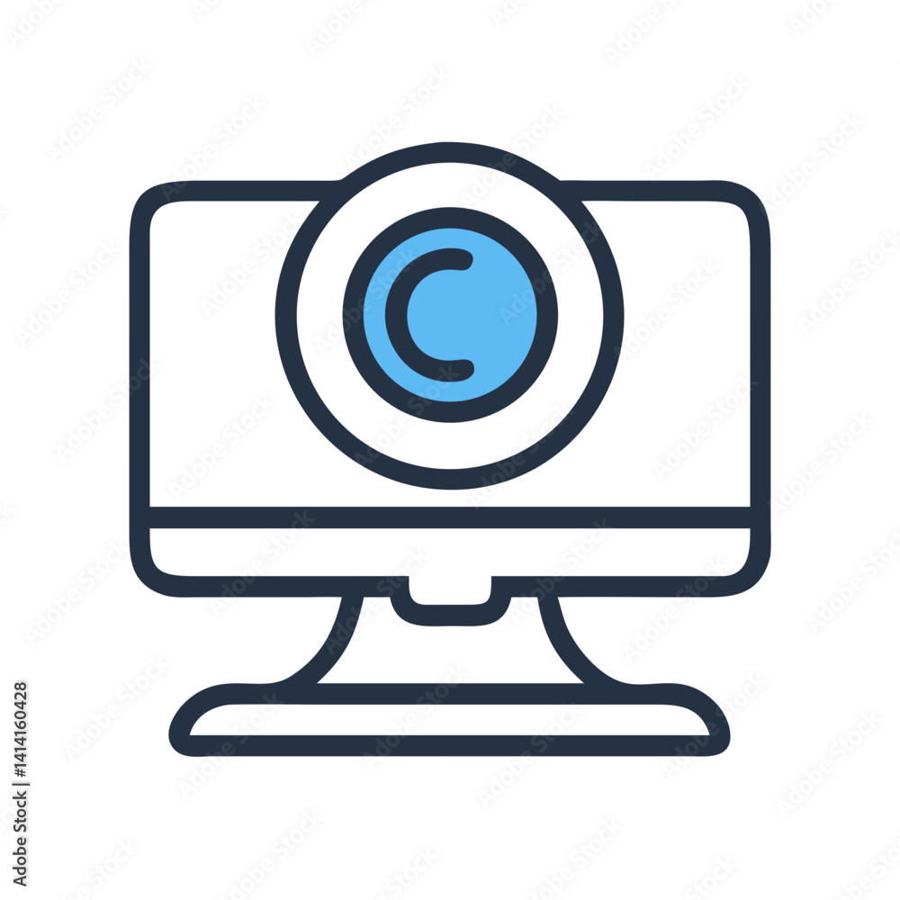 Webcam Representing Online Video Communication Tool Icon Design Webcam Representing Online Video Communication Tool Icon Design