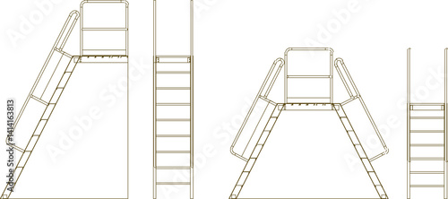 silhouette design vector illustration sketch image Ramps and stairs for home with simple modern design