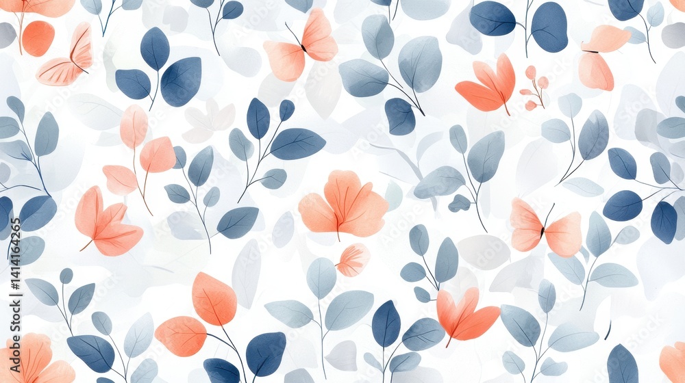 Playful illustrated woodland creatures in a soft color palette, arranged in a seamless repeating pattern