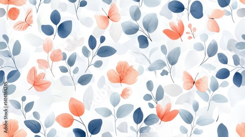Obraz na płótnie Playful illustrated woodland creatures in a soft color palette, arranged in a seamless repeating pattern w salonie