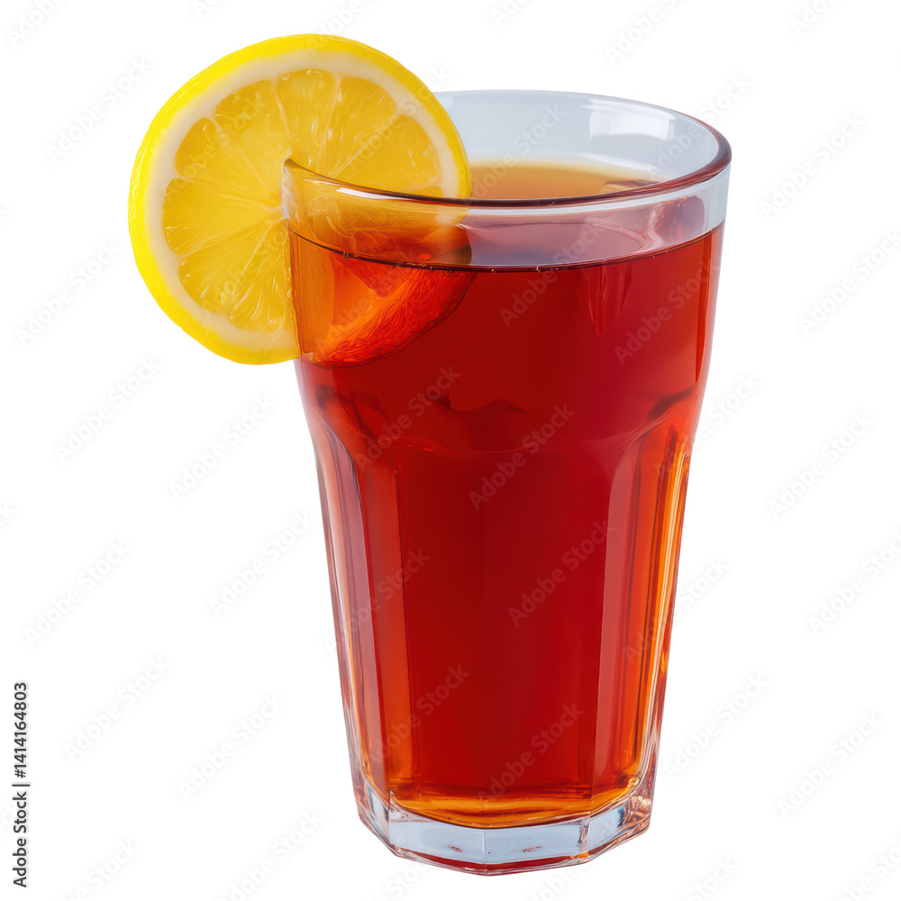 Refreshing Glass of Iced Tea with Lemon Slice on the Rim Refreshing Glass of Iced Tea with Lemon Slice on the Rim