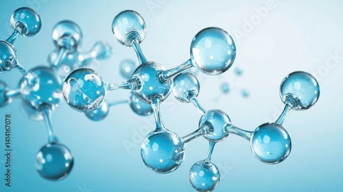 Obraz na płótnie Soft blue medical science background with molecule network and gradient light effect. w salonie