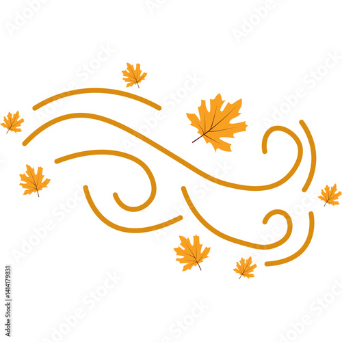 Wind Blowing Maple Leaf