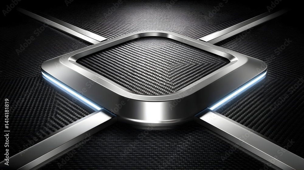 sleek, modern design featuring metallic frame with illuminated edges, set against textured carbon fiber background, evokes sense of innovation and technology sleek, modern design featuring metallic frame with illuminated edges, set against textured carbon fiber background, evokes sense of innovation and technology