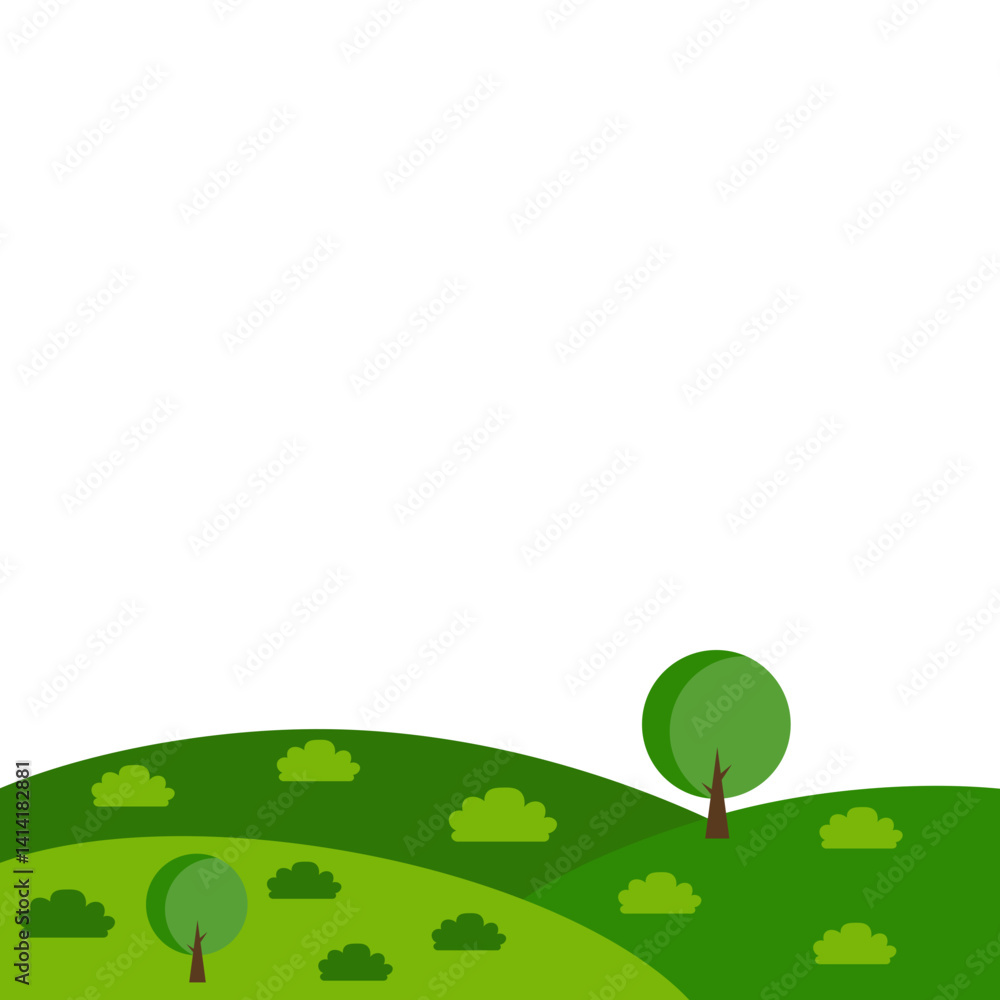Fototapeta premium Green Field Illustration