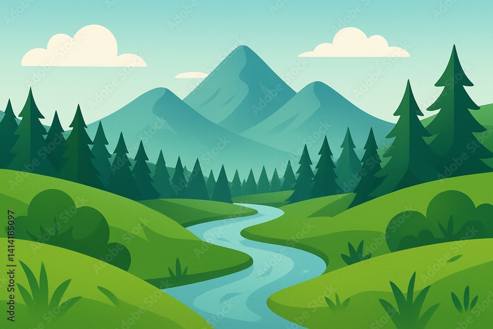 Fototapeta premium landscape with mountains