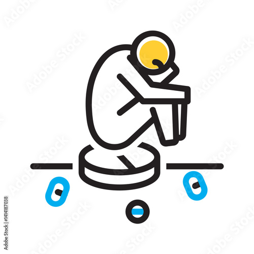Vector multi color icon for Addiction