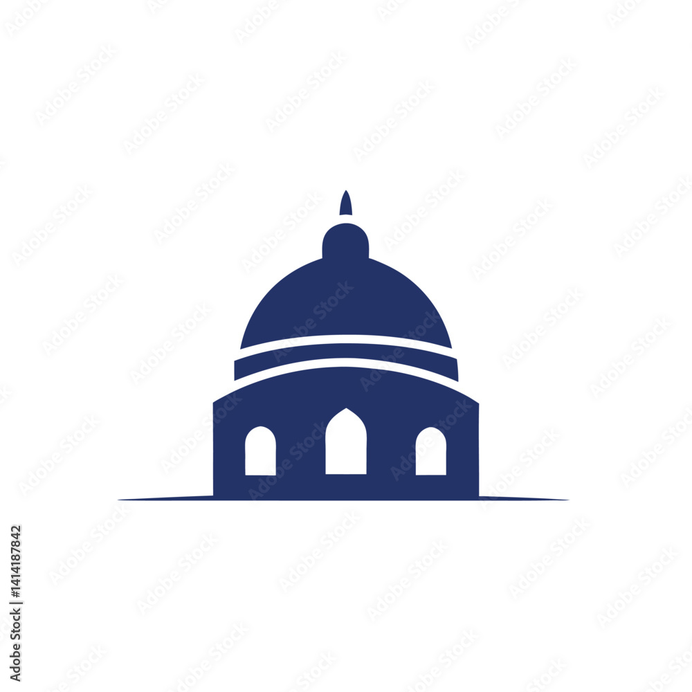 minimalist clean domed building logo icon on white minimalist clean domed building logo icon on white