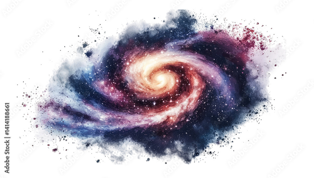 Fototapeta premium a vibrant depiction of a swirling galaxy showcasing colorful nebulae and stars illustrating the beauty and vastness of the universe