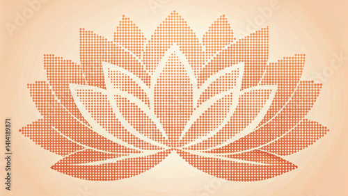 Pixel Art Geometric Lotus Pattern peach fuzz