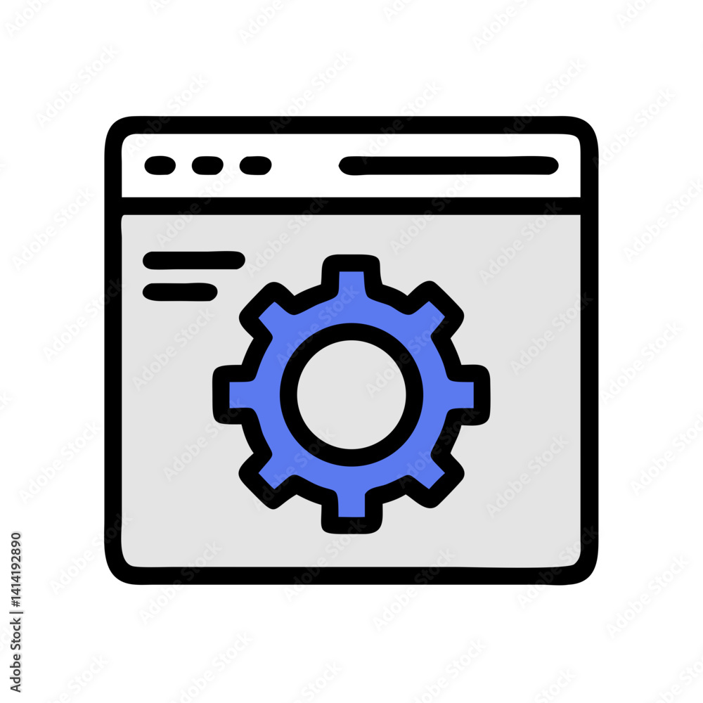 Web Page with Gear Icon for Settings Interface Design Web Page with Gear Icon for Settings Interface Design