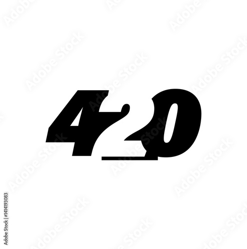  420 negative space logo design.
