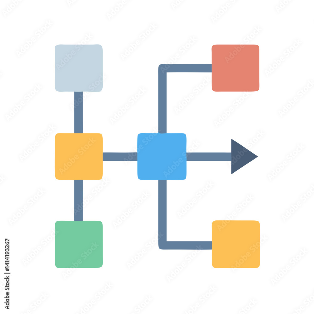 Workflow Chart with Connection Arrows Icon Design Workflow Chart with Connection Arrows Icon Design