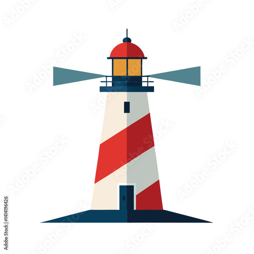modern lighthouse icon with beam lines