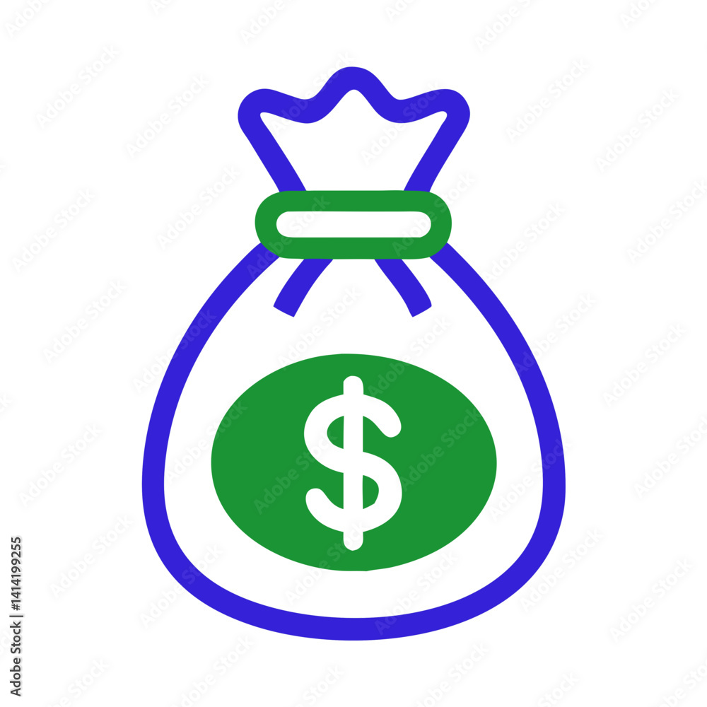 Money Bag Icon Representing Wealth and Finance Money Bag Icon Representing Wealth and Finance