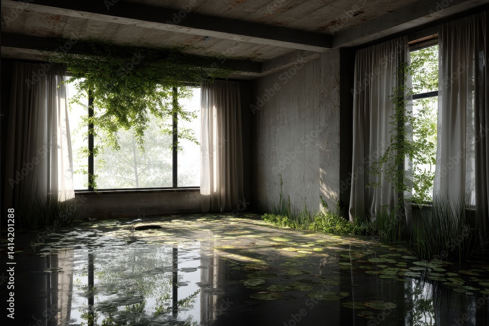 Nature Inside Abandoned Apartment Nature Inside Abandoned Apartment