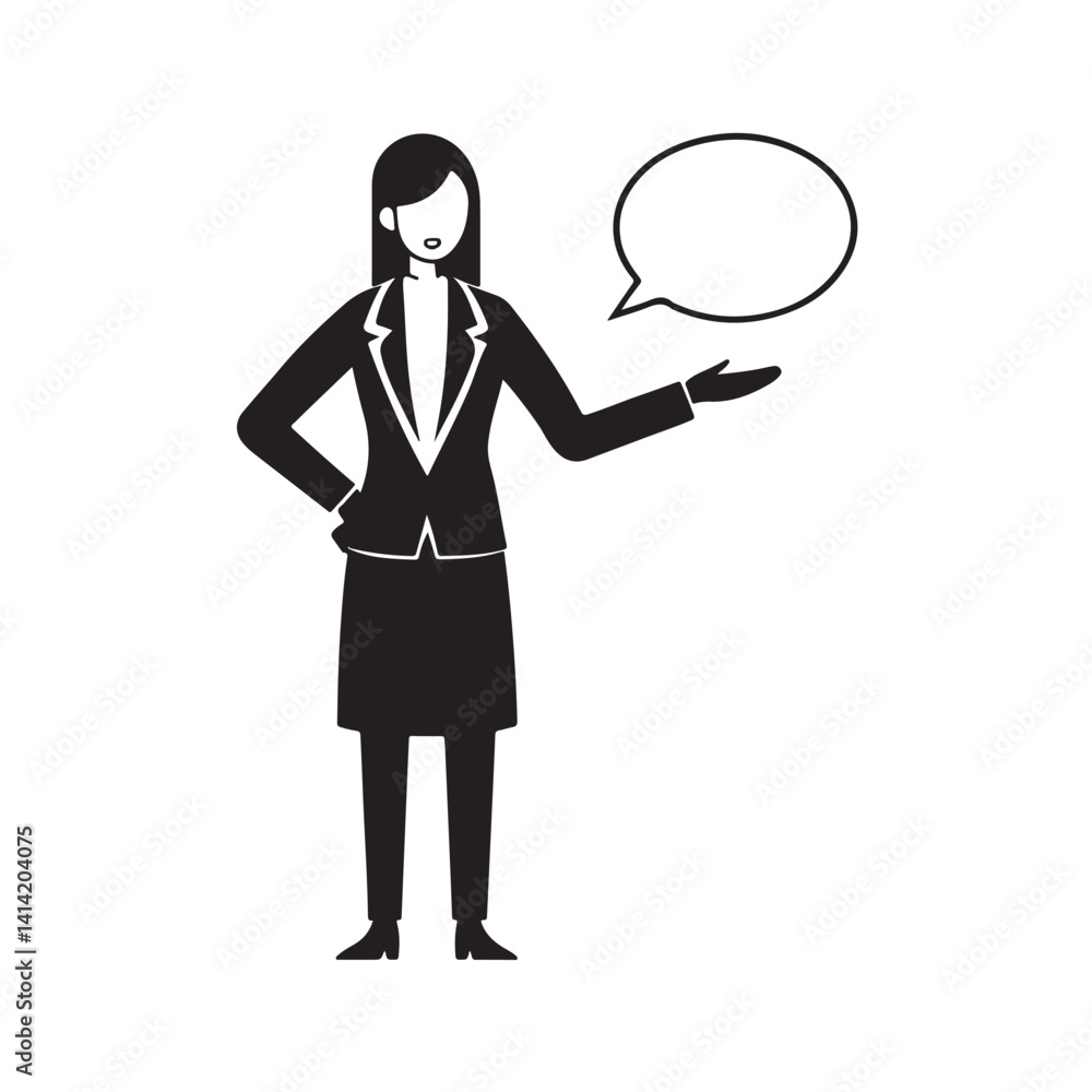 Silhouette of Businesswoman Speaking with Authority Silhouette of Businesswoman Speaking with Authority