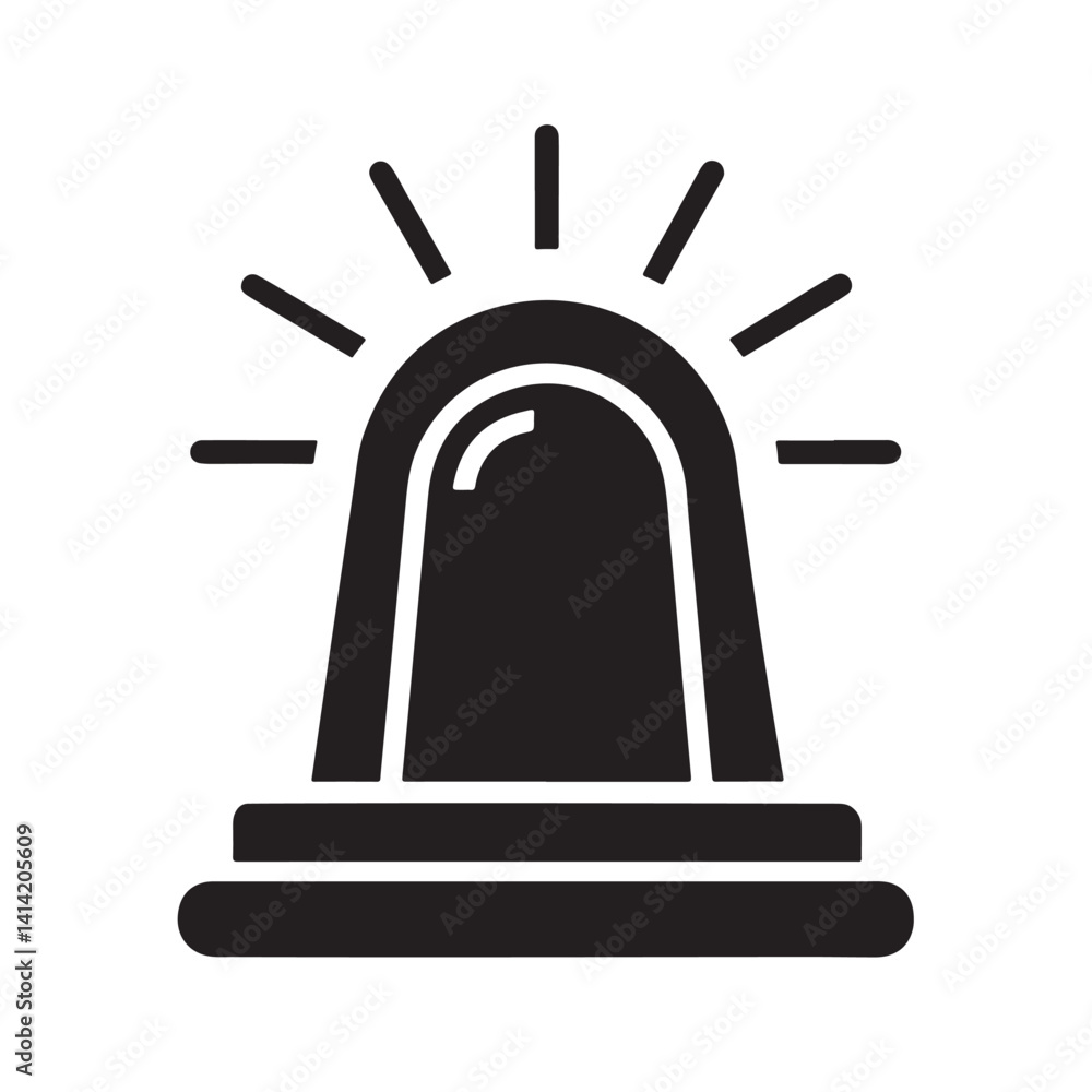 Minimal Alarm Light Icon for Emergency Services Minimal Alarm Light Icon for Emergency Services