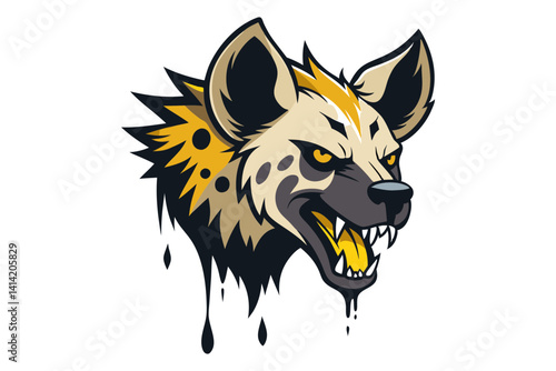 Wild Hyena Face in Tattoo Style Vector
