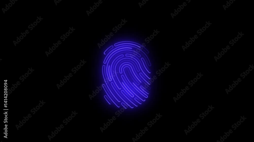 Fingerprint identification technology symbol, private data collecting, digital footprint, access, cyber identity icon concept. Fingerprint identification technology symbol, private data collecting, digital footprint, access, cyber identity icon concept.