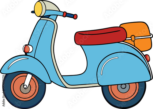 vintage scooter vector illustration