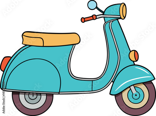 vintage scooter vector illustration
