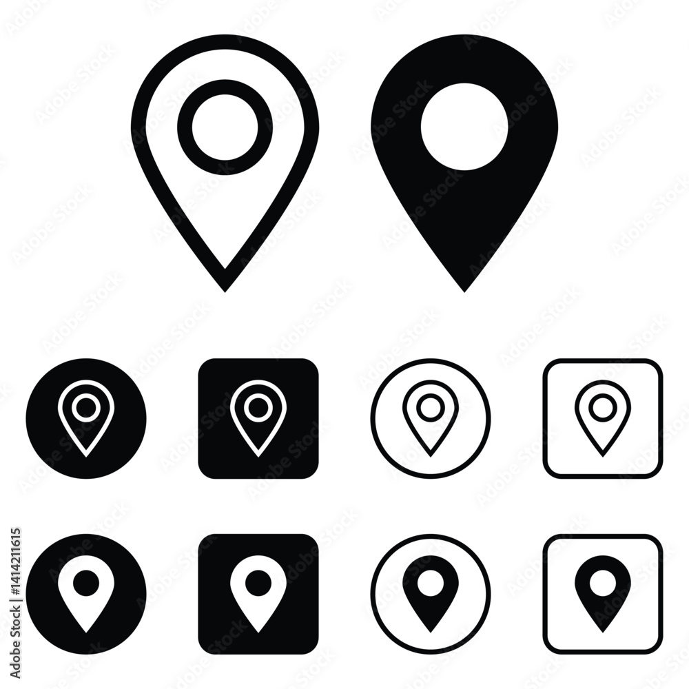 Location pin icon set vector collection for maps gps navigation tracking app and digital interface design Location pin icon set vector collection for maps gps navigation tracking app and digital interface design