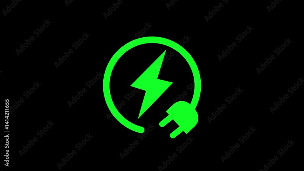 New cable connection charging icon anemation. New cable connection charging icon anemation.