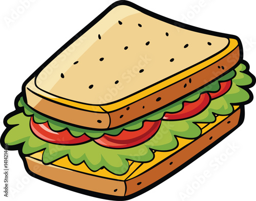 sandwich with cheese and vegetables
