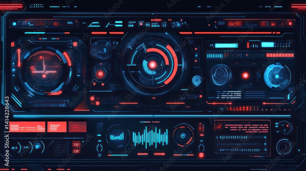 Fototapeta premium Futuristic Cockpit Dashboard Interface