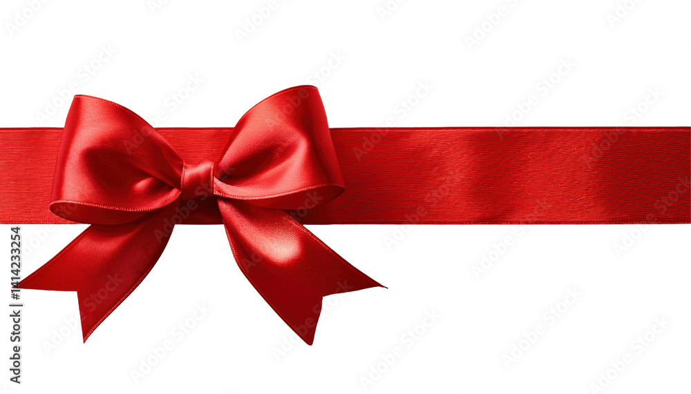 Elegant Red Ribbon Bow for Gift Wrapping and Decorations on transparent background Elegant Red Ribbon Bow for Gift Wrapping and Decorations on transparent background