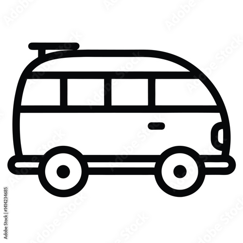 travel van with roof rack icon