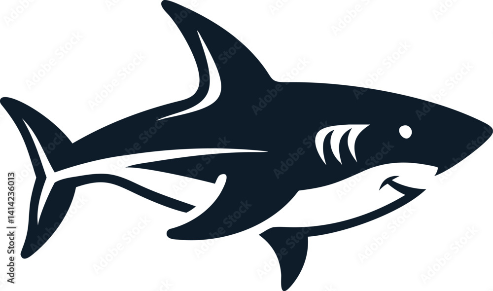 Fototapeta premium Powerful Shark Silhouette Design for Branding or Graphic Use
