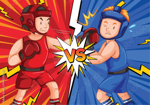 Boxing Match Showdown: Red vs Blue