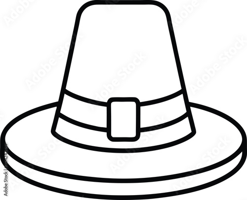 Heritage Hat Vector | Classic Pilgrim Style Symbol for Autumn & History Themes