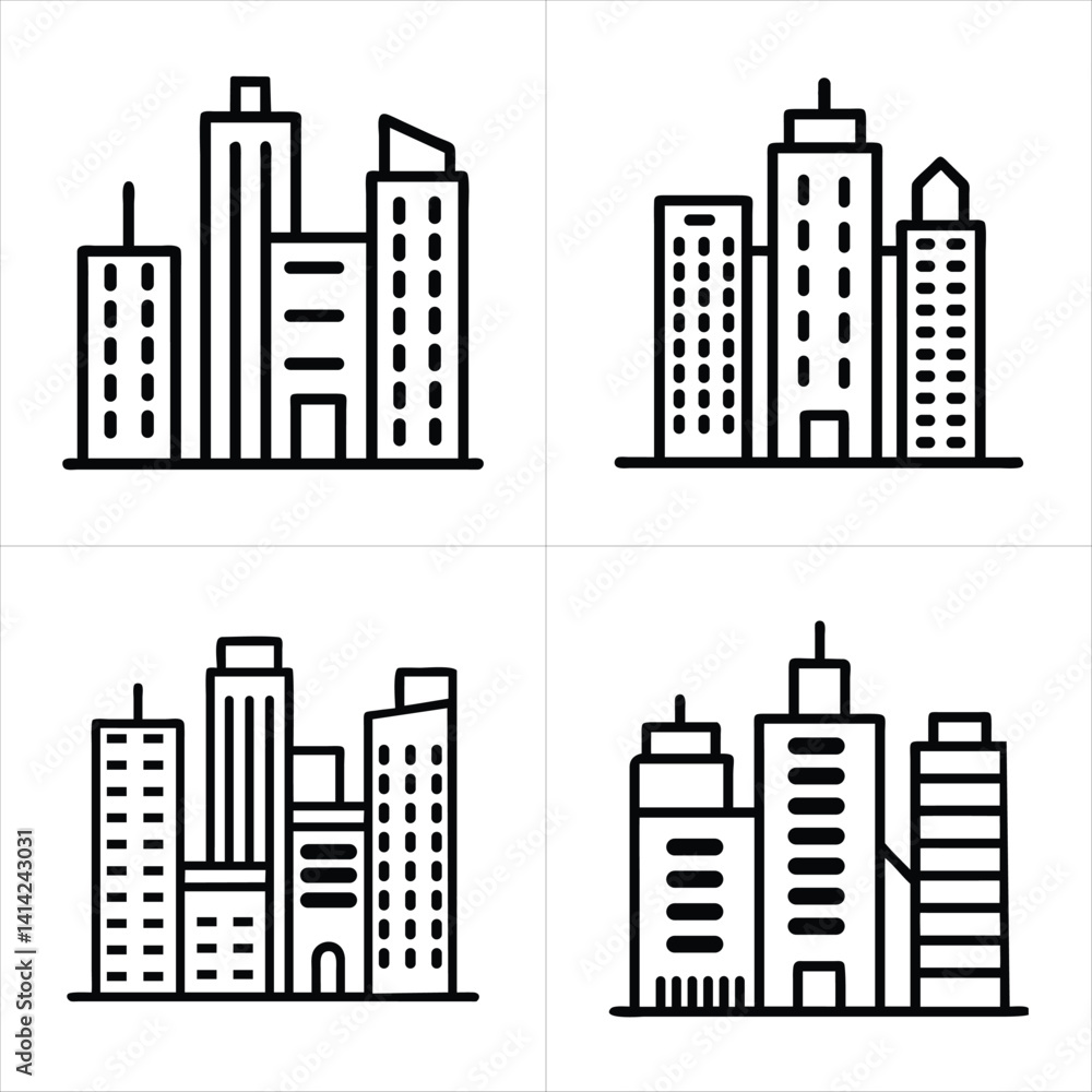 Fototapeta premium building city icon set 