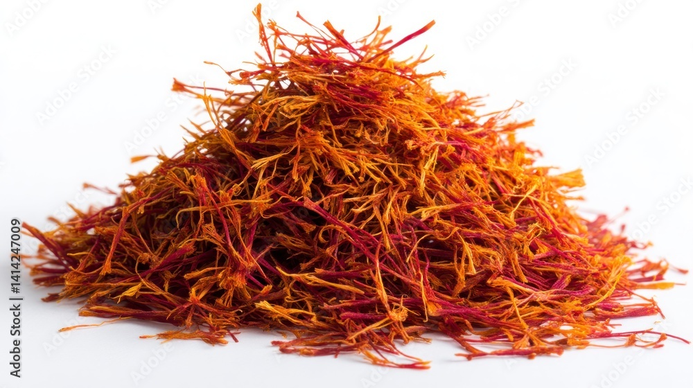 Naklejka premium Saffron Threads: A Lush Pile of Crimson and Gold