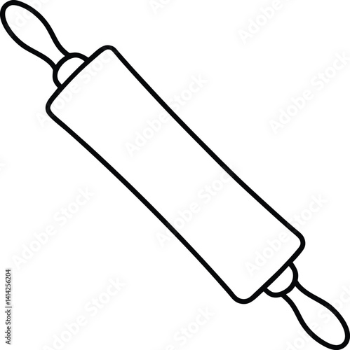 Rolling Pin Icon Vector | Baking, Cooking & Kitchen Tool Line Symbol