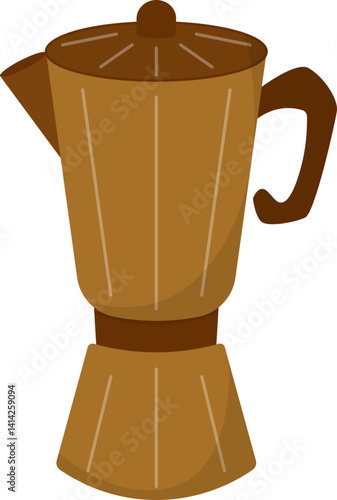 Coffee maker autumn season illustration. Thanksgiving, fall season. Vector isolated